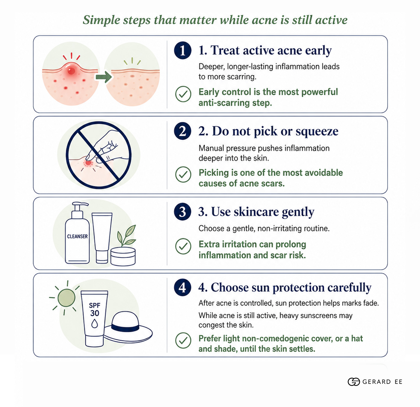 Simple steps treating acne Simple steps treating acne