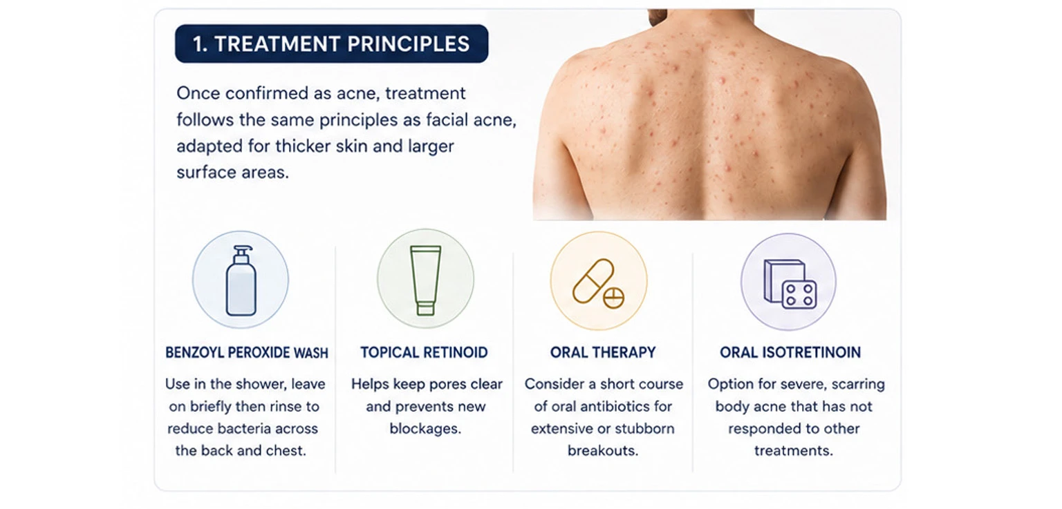 bAcne 1 Back acne, also called bacne