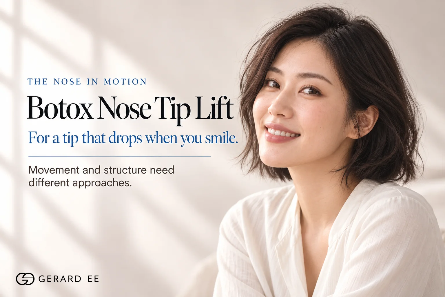 Botox nose tip lift in Singapore for a tip that drops when you smile, Dr Gerard Ee