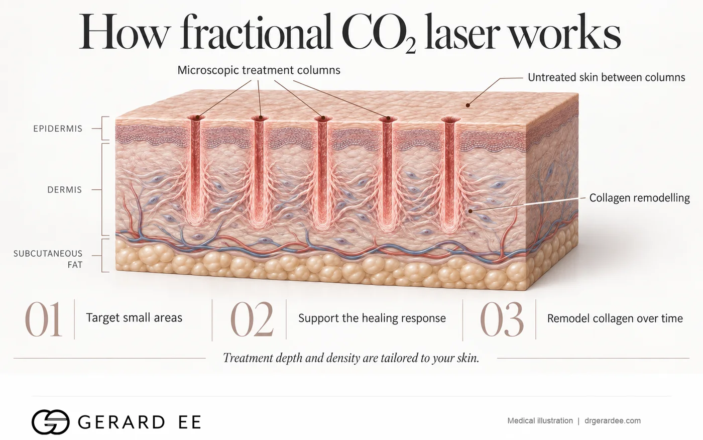 Acne scar types, ice pick, boxcar, rolling and raised, and which of them suit fractional CO2 laser