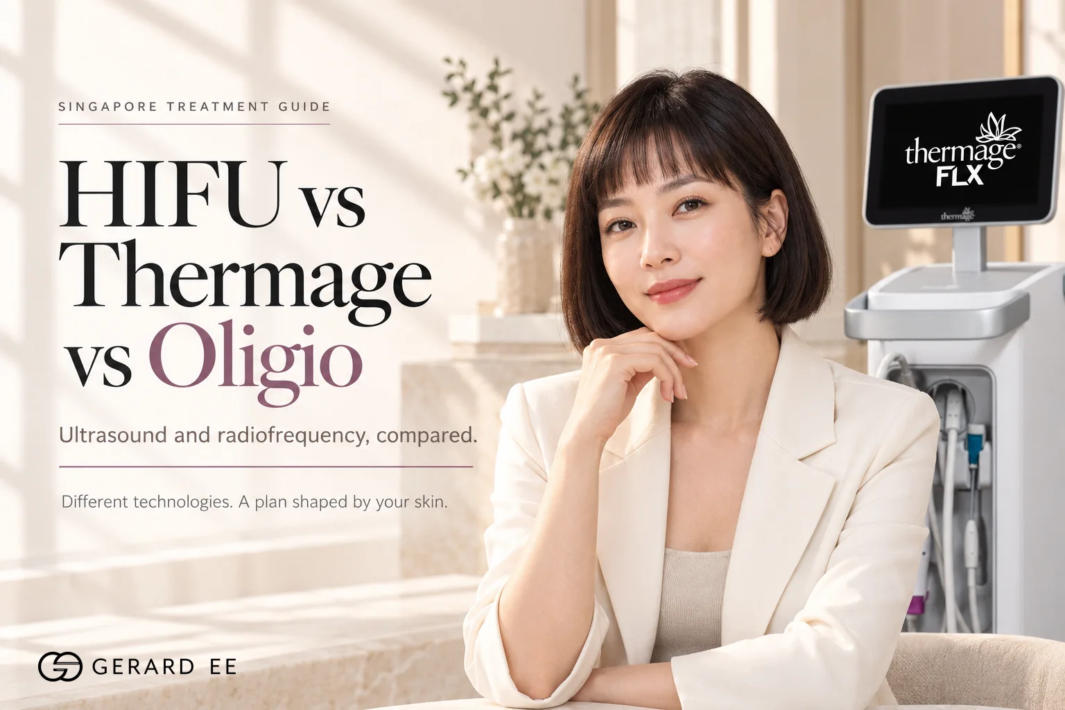 HIFU vs Thermage vs Oligio in Singapore, ultrasound and radiofrequency compared