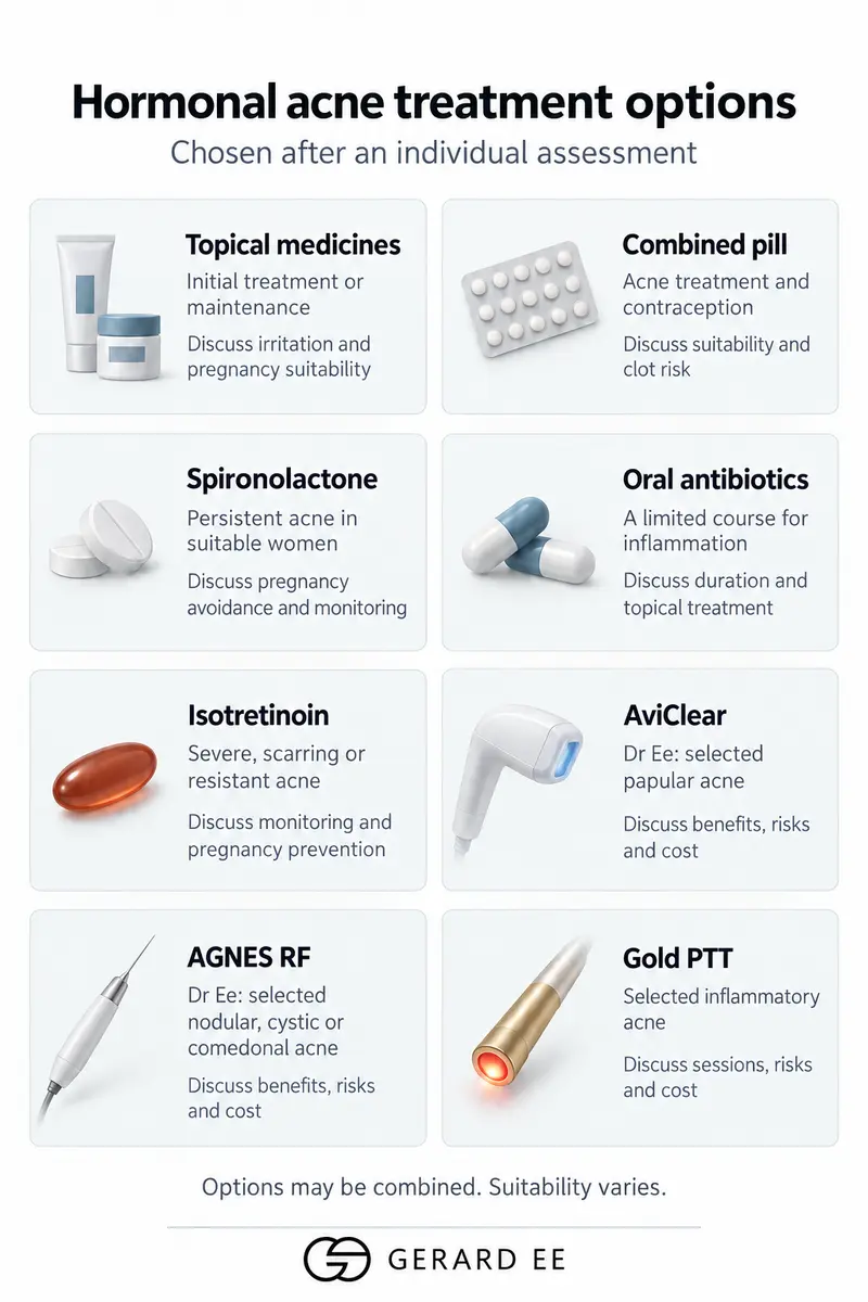 Hormonal acne treatment options in Singapore compared