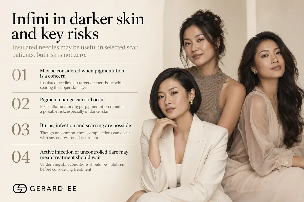 Infini RF microneedling in darker skin and key risks for acne scar treatment