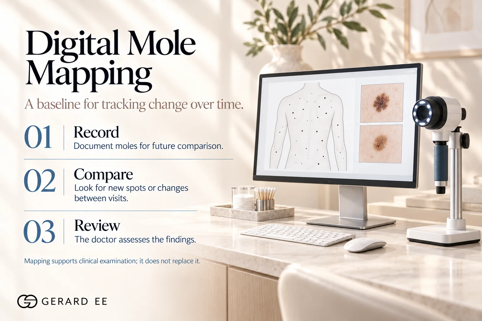 Digital mole mapping at a skin cancer screening in Singapore, record, compare and review moles over time
