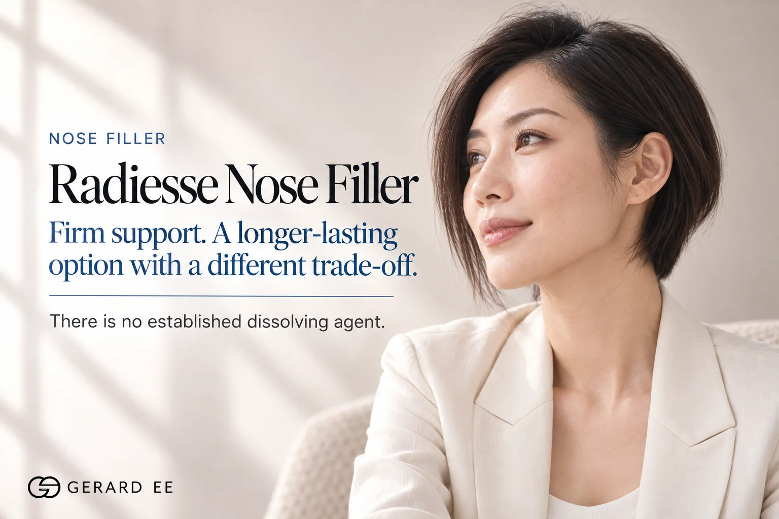 Radiesse nose filler in Singapore, a longer lasting option that cannot be dissolved, Dr Gerard Ee