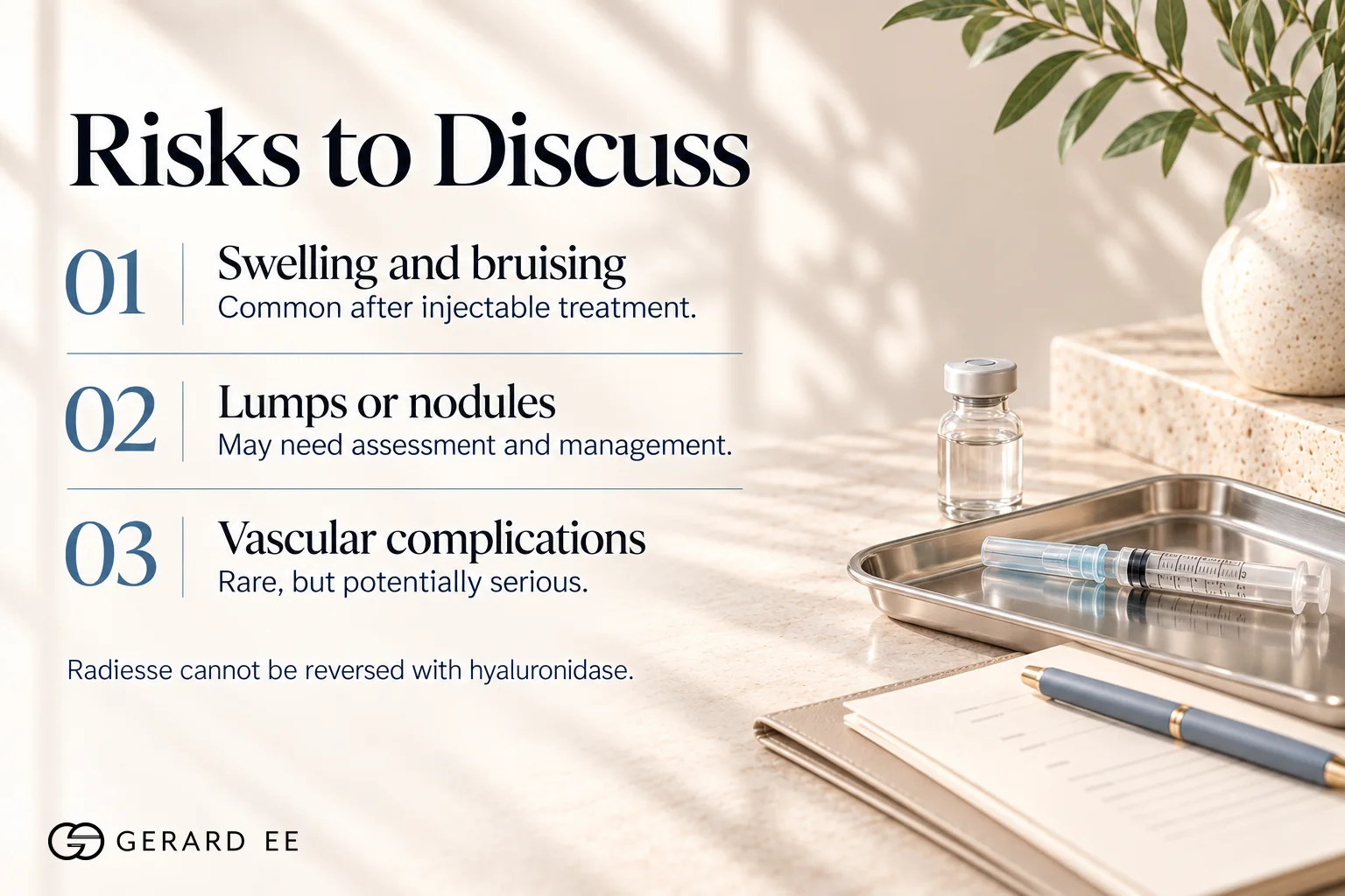Radiesse nose filler side effects, swelling, nodules and rare vascular complications