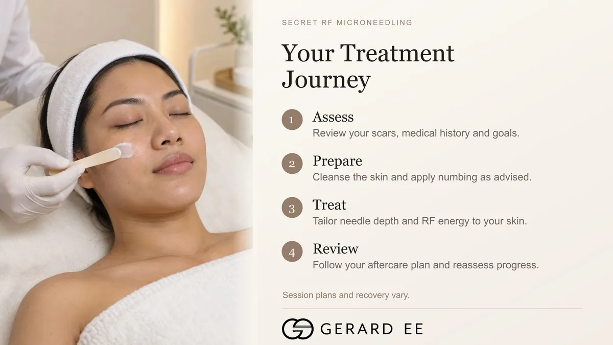 Secret RF acne scar treatment journey in Singapore, assess, prepare, treat and review