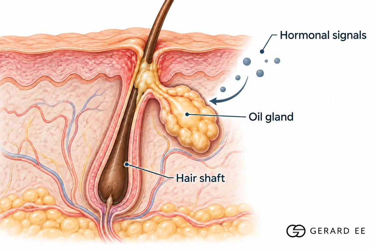 How spironolactone acts on androgen signals at the oil gland in acne