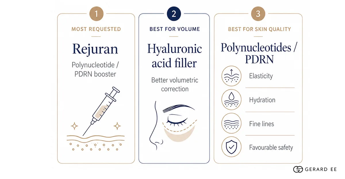 under eye skin boosters compared rejuran ha polynucleotides Under-eye skin boosters compared: Rejuran, hyaluronic acid filler and polynucleotides
