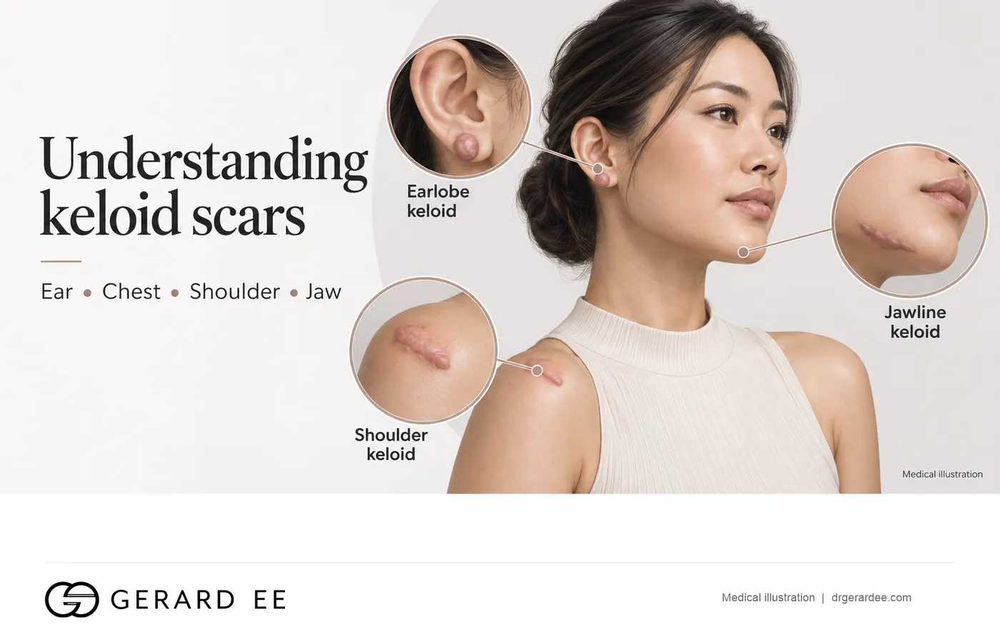 Understanding keloid scars: ear, chest, shoulder, jaw