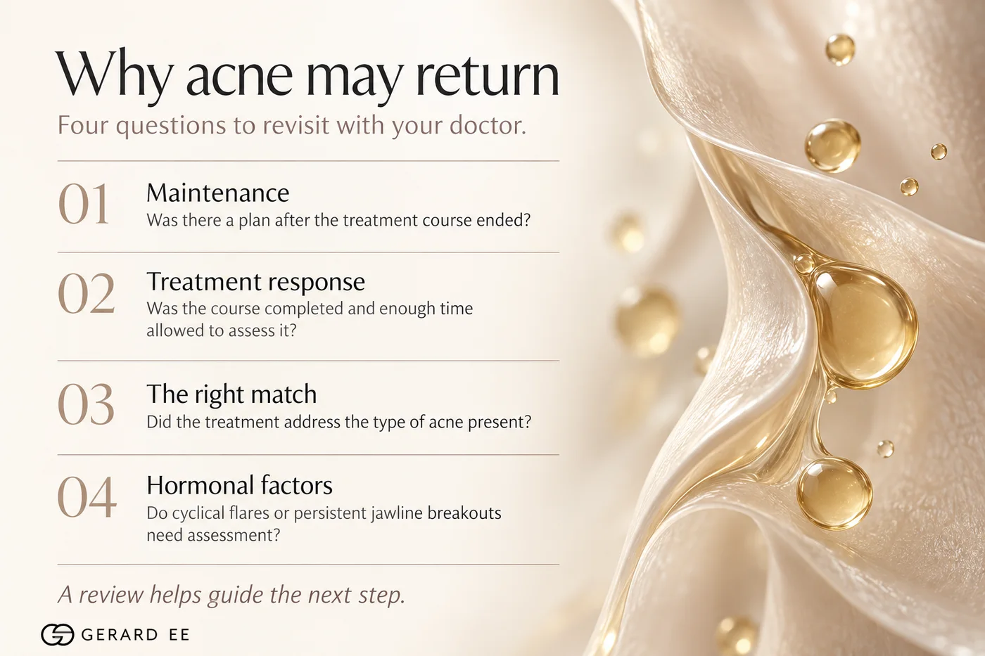 Why acne comes back after treatment: maintenance, response, the right match and hormonal factors