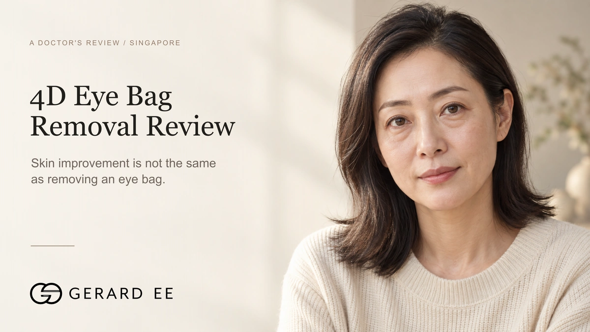 4D eye bag removal review by Dr Gerard Ee, skin improvement is not the same as removing an eye bag