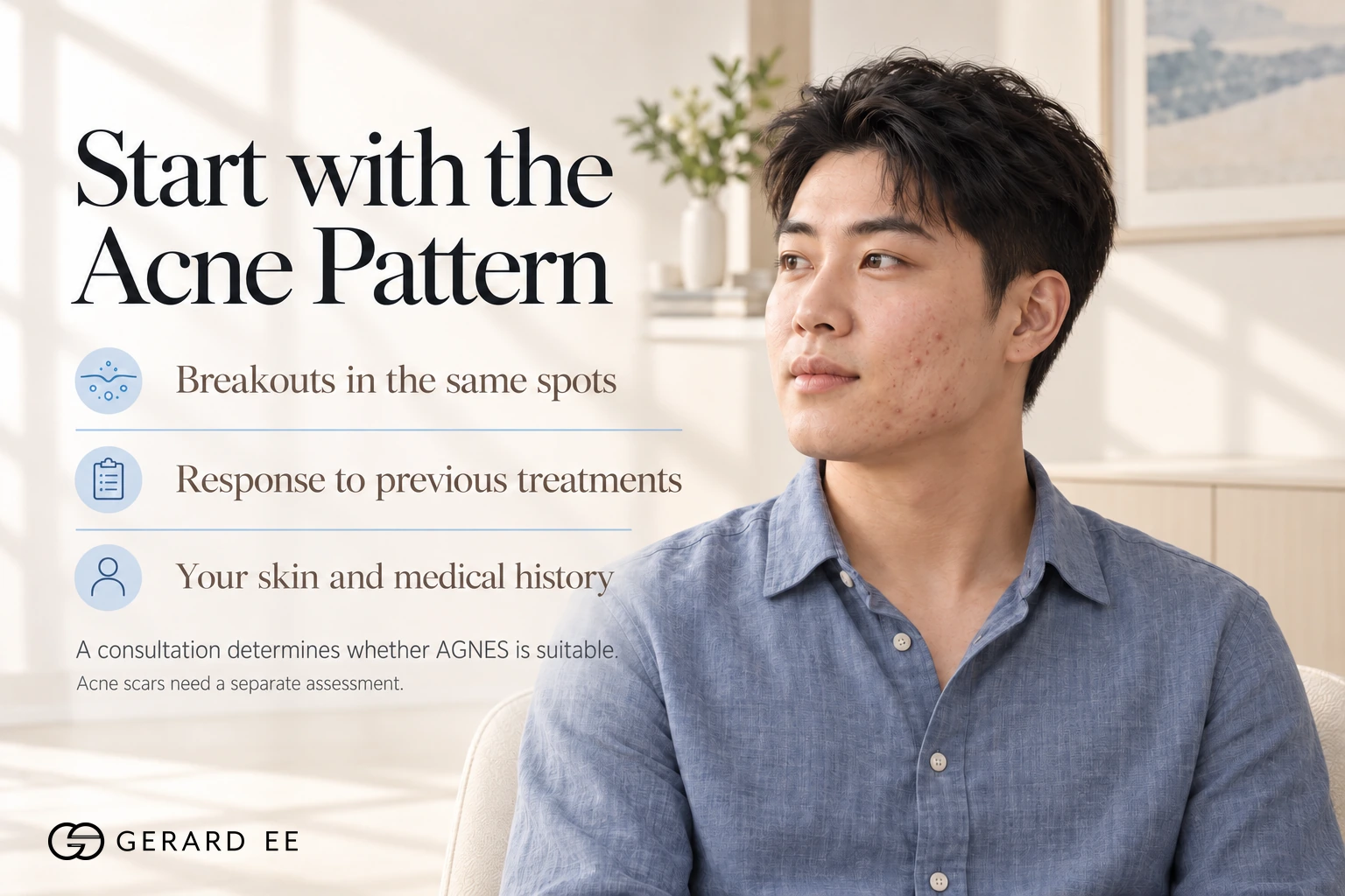 AGNES acne treatment suitability by acne pattern in Singapore