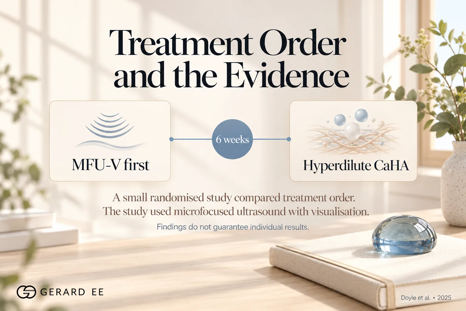 Treatment order evidence, microfocused ultrasound first then hyperdilute CaHA six weeks later
