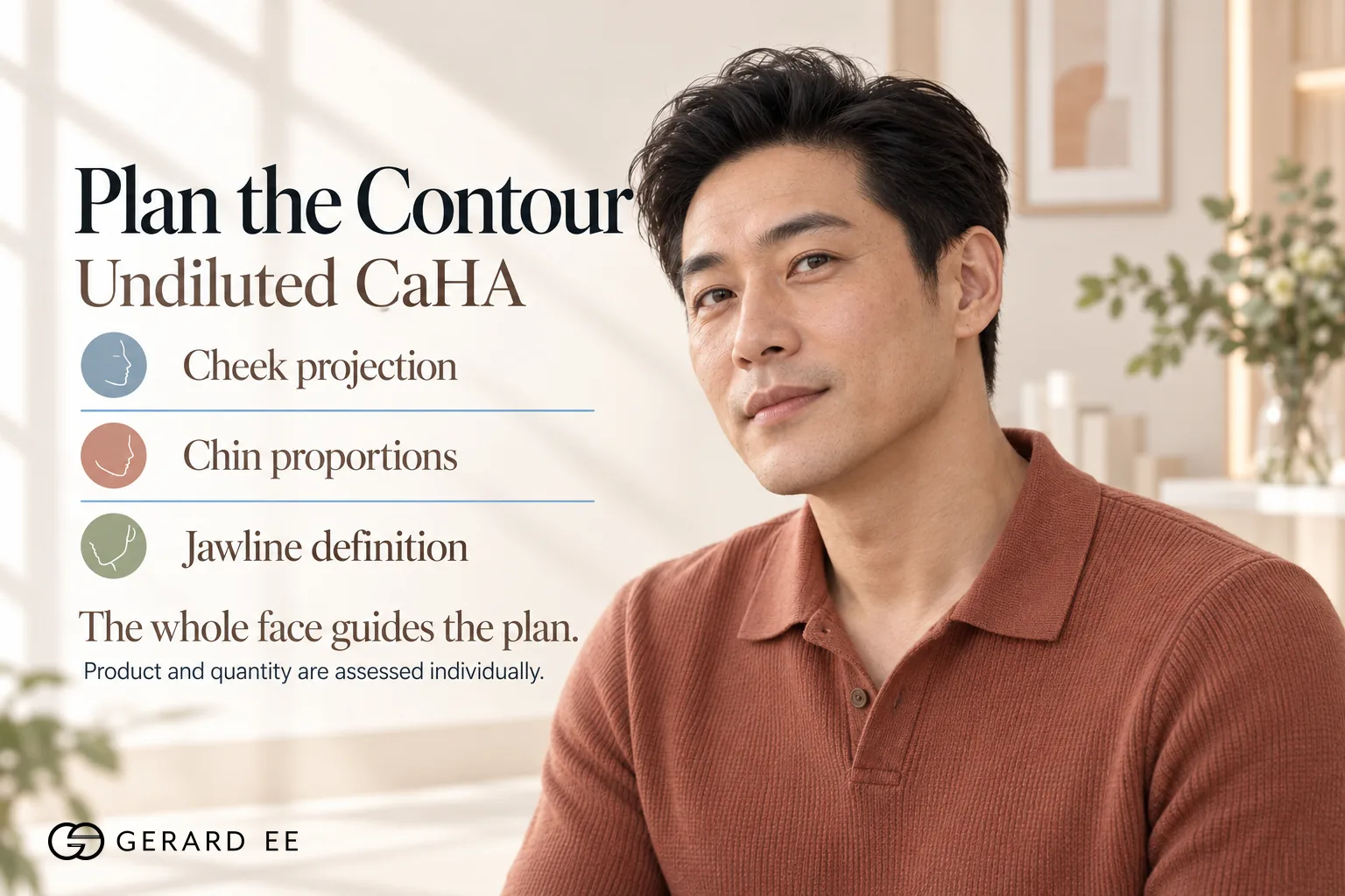 Undiluted CaHA for cheek projection, chin proportions and jawline definition